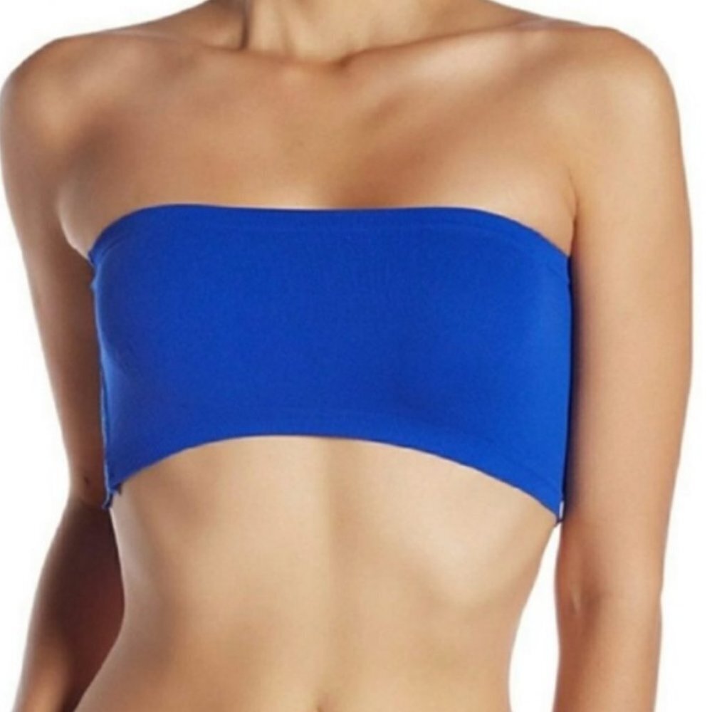 NWT Free People Nina Geo‎ Bandeau Bralette Blue Flame Royal Bra Cropped Top Boho